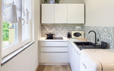 Palma - First Floor Apartment: Cabinetry, Kitchen Sink, Property, Sink, Tap, Countertop, Plumbing Fixture, Window, Interior Design, Kitchen