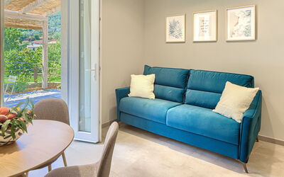 Ulivo - Ground Floor Equipped Suite: Furniture, Couch, Plant, Azure, Table, Wood, Interior Design, Living Room, Pillow, Floor