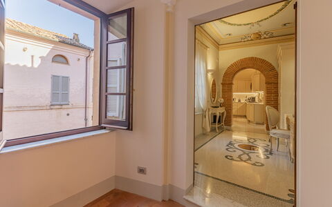 Charming Apartment Cartoni - Città Della Pieve, Um: Property, Window, Building, Interior Design, Wood, Architecture, Paint, Art, Flooring, Ceiling