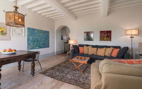 Lina - Podere Ribatti - Casole D'elsa, Toscana: Table, Picture Frame, Furniture, Wood, Lighting, Building, Interior Design, Architecture, Flooring, Floor