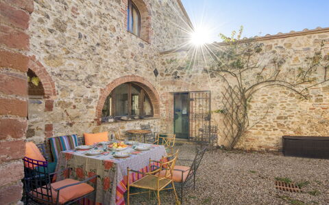 Alice - Podere Ribatti - Casole D'elsa, Toscana: Table, Property, Sky, Furniture, Window, Building, Chair, Interior Design, Plant, Outdoor Table