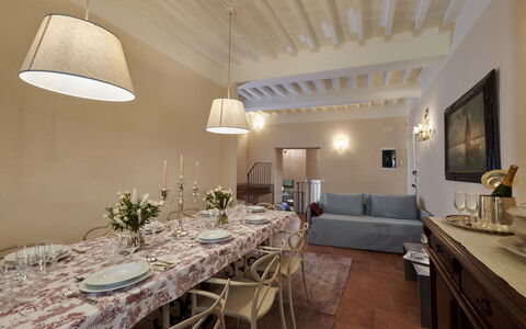 Casa Ada e Sabo: Table, Property, Furniture, Picture Frame, Building, Interior Design, Decoration, Chair, Lighting, Wood