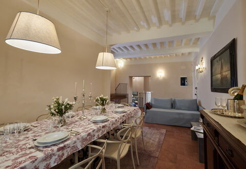 Casa Ada e Sabo: Table, Property, Furniture, Picture Frame, Building, Interior Design, Decoration, Chair, Lighting, Wood