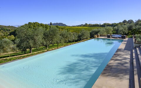 Villa Bartolomeo: Water, Sky, Plant, Swimming Pool, Nature, Tree, Shade, Body Of Water, Natural Landscape, Rectangle