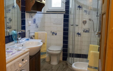 Podere Vallino: Laundry Room, Bathroom Cabinet, Sink, Property, Plumbing Fixture, Tap, Bathroom Sink, Purple, Building, Bathroom