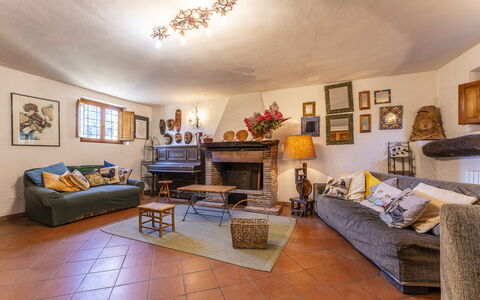 Casale Il Farro - Camaiore, Toscana: Picture Frame, Furniture, Couch, Table, Wood, Building, Lighting, Houseplant, Interior Design, Comfort