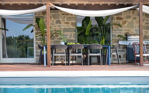 Villa Lilli & Spa: Property, Furniture, Plant, Water, Nature, Shade, Chair, Interior Design, Table, Outdoor Furniture