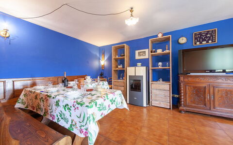 Casa Iris - Versilia, Holiday Home with Pool: Property, Furniture, Cabinetry, Building, Table, Blue, Lighting, Wood, Interior Design, Flooring