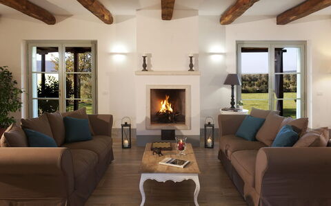 Villa Sant'andrea: Furniture, Property, Couch, Living Room, Table, Lighting, Interior Design, Wood, Floor, Comfort