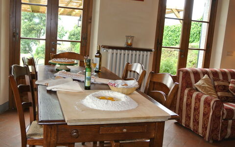 Casale Della Torre: Table, Furniture, Building, Property, Window, Plant, Tableware, Wood, Chair, Interior Design