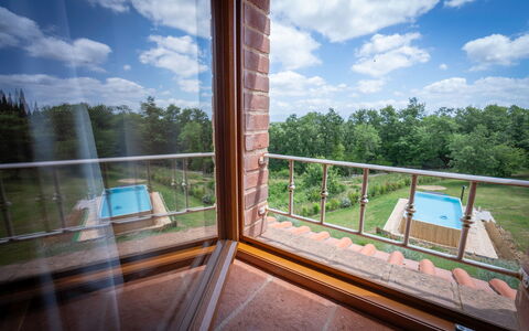 Vineyard’s Cottage With Pool, Ac, Wifi - Siena: Cloud, Sky, Property, Tree, Shade, Architecture, Interior Design, Wood, Building, Floor