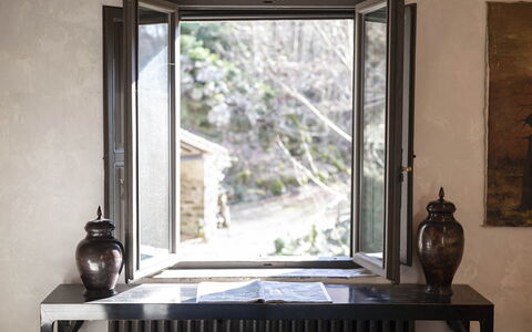 Mulino Morandi: Property, Window, Wood, Interior Design, Textile, Living Room, Shade, Wall, Floor, Building