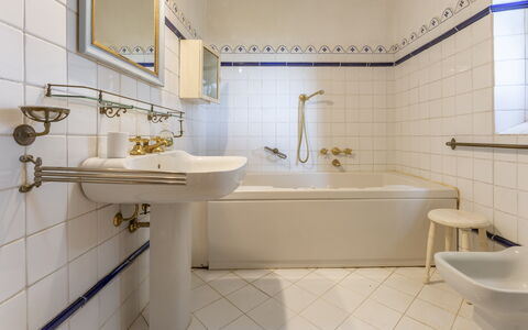 Villa Montegattoli, Pool, Landscape, Wifi, Ac: Tap, Plumbing Fixture, Mirror, Sink, Bathtub, Bathroom Sink, Bathroom, Purple, Architecture