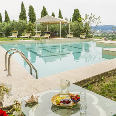 Villa Montegattoli, Pool, Landscape, Wifi, Ac: Water, Property, Sky, Plant, Azure, Tableware, Swimming Pool, Architecture, Tree, Outdoor Furniture