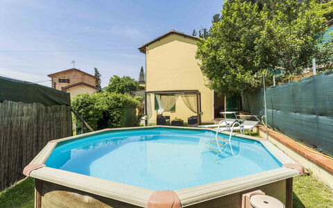 Camaiore House With Pool, La Casa Dei Ricci: Water, Property, Sky, Plant, Swimming Pool, Azure, Tree, Shade, Building, Leisure
