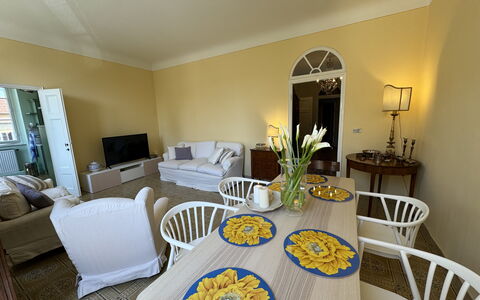 Piazza S. Romano: Table, Furniture, Property, Decoration, Chair, Lighting, Textile, Interior Design, Architecture, Plant