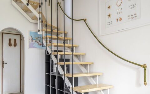 Dimora Del Capitano: Building, Stairs, Wood, Paint, Shelving, House, Floor, Flooring, Door