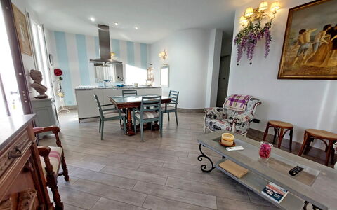 Appartamento Mare Azzurro: Property, Furniture, Picture Frame, Table, Building, Wood, Architecture, Interior Design, Flooring, Floor