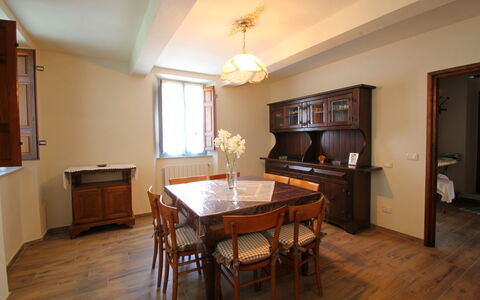 Apuane Retreat: Table, Furniture, Property, Cabinetry, Chair, Wood, Houseplant, Interior Design, Window, Flooring