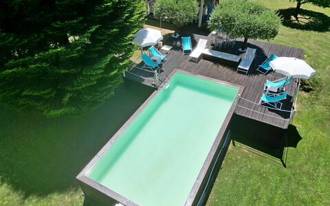 Villa L'antico Casale: Water, Plant, Green, Table, Outdoor Furniture, Swimming Pool, Shade, Tree, Grass, Building