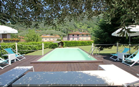 Villa L'antico Casale: Furniture, Plant, Property, Building, Chair, Swimming Pool, Green, Outdoor Furniture, Tree, Shade