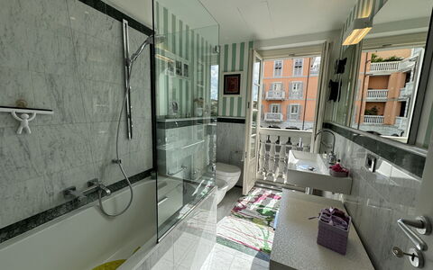Galleria Degli Artisti: Property, Window, Plumbing Fixture, Interior Design, Shower, Floor, Bathroom, Flooring, Shower Bar