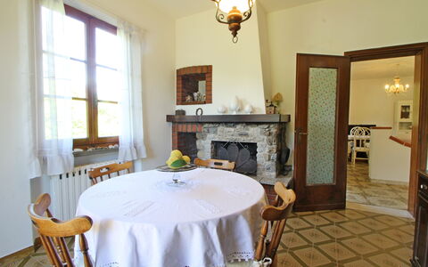 Casa Il Prato: Furniture, Property, Table, Window, Chair, Interior Design, Wood, Tablecloth, Floor, Real Estate