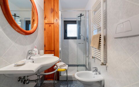 Chianti Hills Apartment, Pool, Ac: Mirror, Tap, Sink, Plumbing Fixture, Property, Bathroom Sink, Bathroom, Purple, Interior Design, Architecture