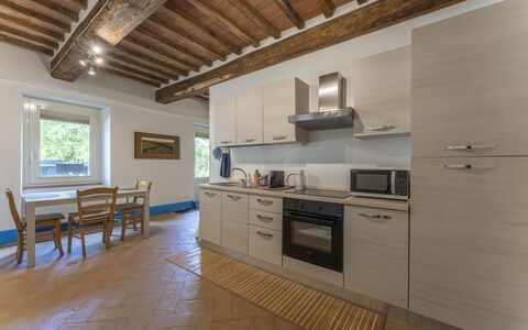 Le Casaline Di Sopra, Massa Marittima: Cabinetry, Furniture, Countertop, Chair, Drawer, Window, Kitchen Stove, Wood, Building, Kitchen Appliance