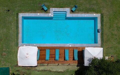 Villa Aiale: Swimming Pool, Blue, Leisure, Resort, Outdoor Furniture, Composite Material, Furniture, Thermae, Shade, Sunlounger