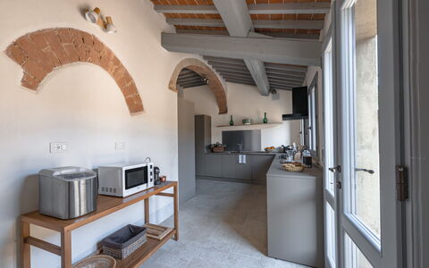 Villa Aiale: Wall, Interior Design, Furniture, Flooring, Kitchen, Ceiling, Countertop, Kitchen Appliance, Floor, Home