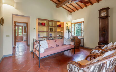 La Tesa Country House With Pool S. Gimignano: Picture Frame, Property, Furniture, Wood, Comfort, Interior Design, Floor, Door, Flooring, Living Room