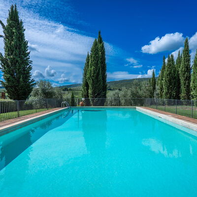 La Tesa Country House With Pool S. Gimignano: Blue, Swimming Pool, Eco Hotel, Landscaping, Hacienda, Evergreen, Larch, Villa