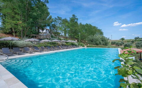 Melaiolo Modern Apartment With Pool, Montaione, To: Water, Plant, Property, Sky, Cloud, Swimming Pool, Azure, Tree, Flower, Leisure