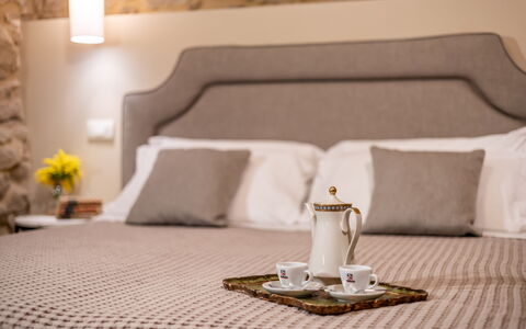 Maccari Suite: Furniture, Bedroom, Interior Design, Bed, Bedding, Bed Sheet, Linens, Textile, Lighting, Room