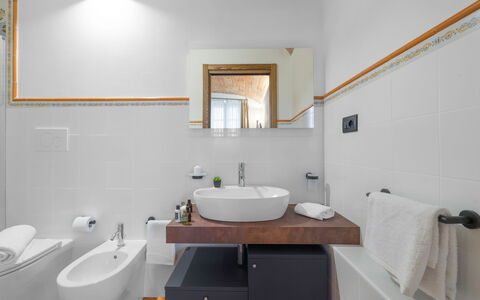 Le Volte, Borgo Campassini, Monteriggioni: Interior Design, Plumbing Fixture, Flooring, Bathroom, Bathroom Sink, Sink, Wall, Floor, Wood, Tap