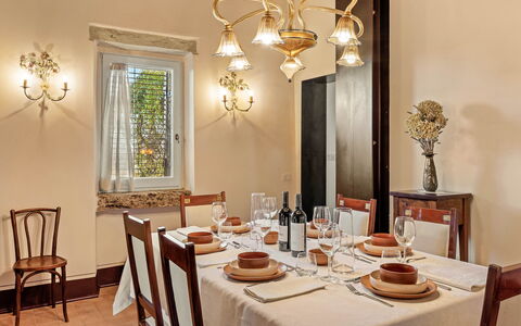 Terra Quercus: Furniture, Interior Design, Wall, Light Fixture, Ceiling, Table, Dining Room, Wood, Flooring, Chandelier