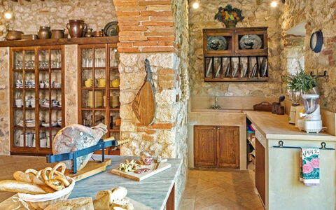 Villa Aiola: Furniture, Interior Design, Wood, Flooring, Kitchen, Lighting, Floor, Shelf, Cabinetry, Room