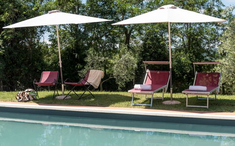 Bellaria: Furniture, Outdoor Furniture, Umbrella, Chair, Shade, Garden, Sunlounger, Outdoor Table, Landscaping, Yard