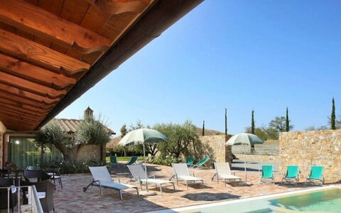 Villa la Tabaccaia: Home, Composite Material, Flagstone, Resort, Eco Hotel, Farmhouse, Shade, Estate, Chair, Swimming Pool