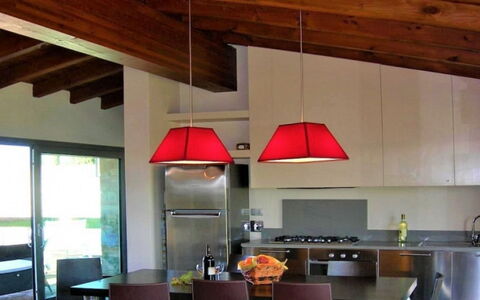 Villa la Tabaccaia: Interior Design, Furniture, Flooring, Ceiling, Wood, Light Fixture, Floor, Lighting, Kitchen, Home