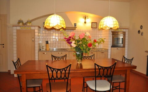 Podere della Madonna Villa: Furniture, Interior Design, Flooring, Light Fixture, Wood, Chair, Table, Ceiling, Floor, Dining Room