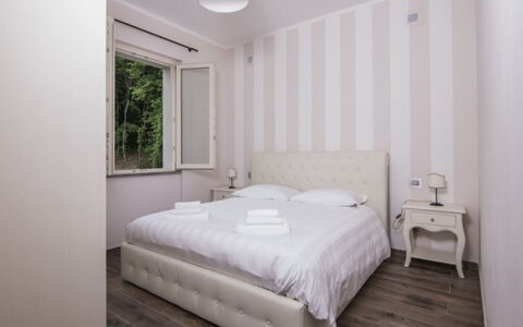 Villa Sara: Interior Design, Bed, Wall, Furniture, Bedroom, Ceiling, Bedding, Floor, Home, Bed Sheet