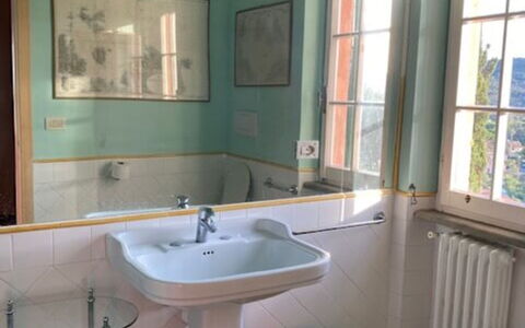 Villa Magazzini: Bathroom Sink, Plumbing Fixture, Interior Design, Sink, Flooring, Floor, Bathroom, Tap, Plumbing, Mirror