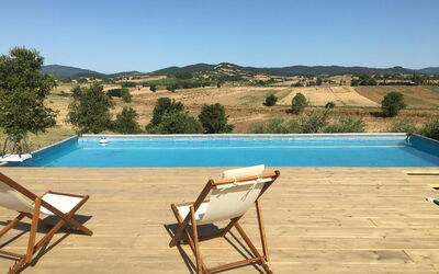 Poggio Cavallino Private Pool, Wifi, Maremma: Swimming Pool, Outdoor Furniture, Resort, Furniture, Sunlounger, Eco Hotel, Shade, Hardwood, Chair, Wood Stain