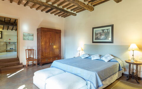 Villa Belvedere: Furniture, Interior Design, Flooring, Bed, Floor, Bedroom, Room, Home, Lighting, Bed Frame