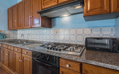 Ely Apartment In Villa, Wifi, Terricciola, Pisa: Kitchen, Major Appliance, Countertop, Kitchen Appliance, Kitchen Stove, Gas Stove, Stove, Flooring, Cabinetry, Cooktop