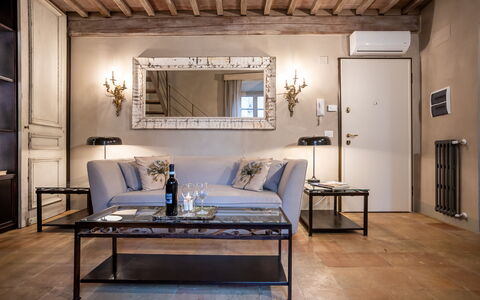 Stylish Apartment: Furniture, Interior Design, Wall, Flooring, Floor, Couch, Ceiling, Room, Table, Living Room