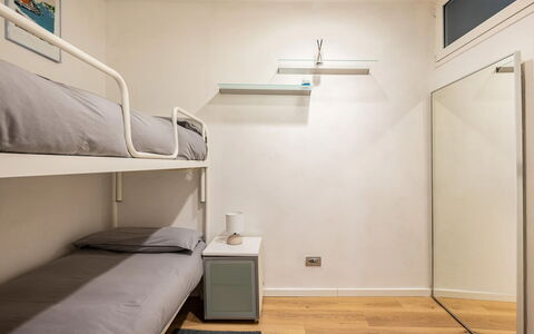 Casa Garibaldi - Levanto: Bed, Bedroom, Interior Design, Floor, Furniture, Flooring, Bed Sheet, Ceiling, Bedding, Lighting