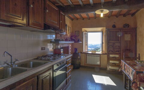 Casale La Pieve: Kitchen, Furniture, Flooring, Interior Design, Countertop, Cabinetry, Kitchen Appliance, Major Appliance, Room, Home